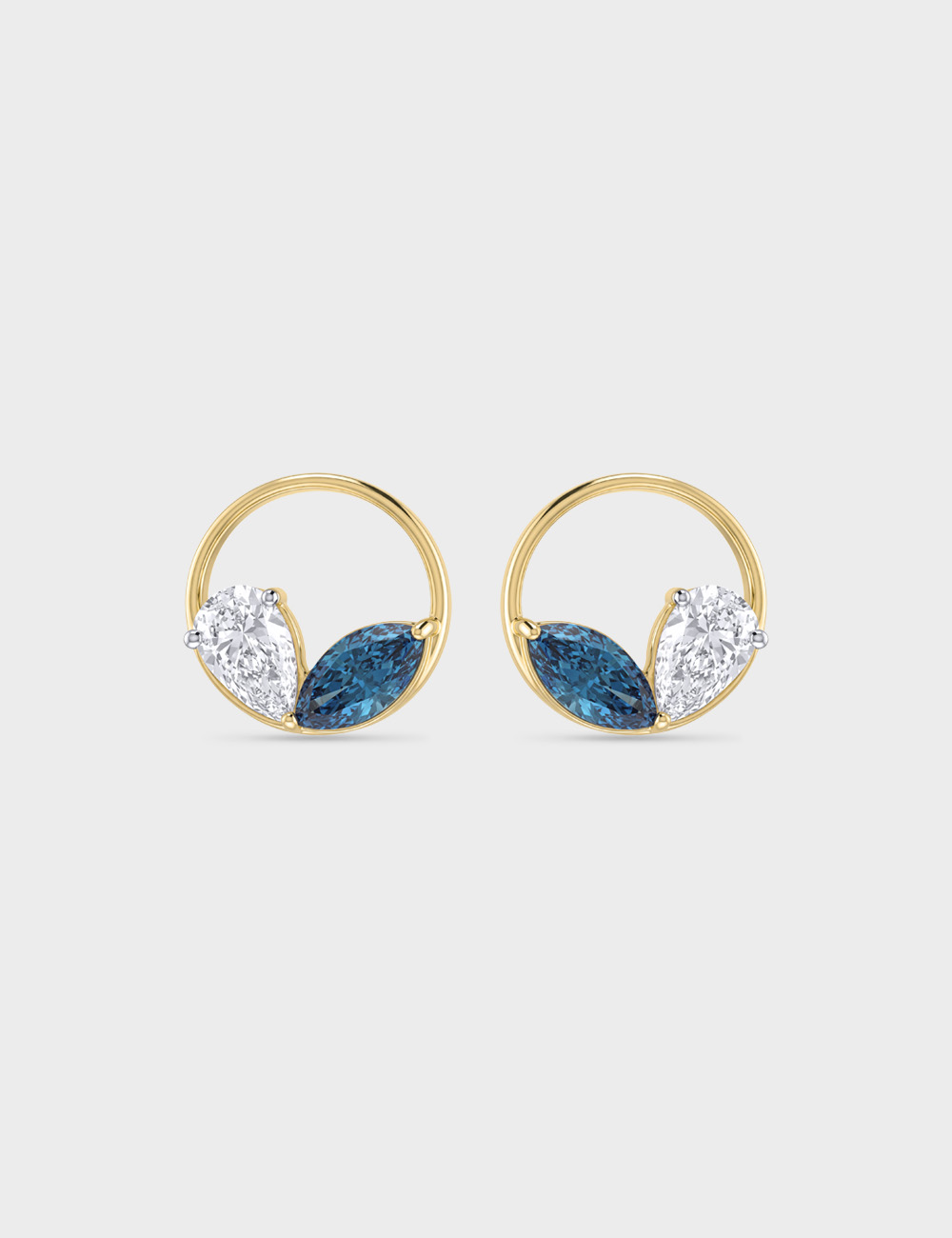 Circle of Blue Lab Grown Diamond Studs 1.28 Carat FG-VVS