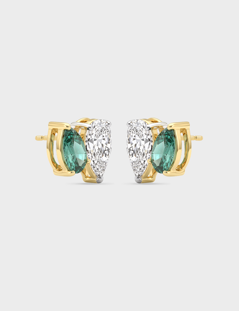 Duality Lab Grown Diamond Studs 1.16 Carat FG-VVS, Yellow Gold, large, image 2