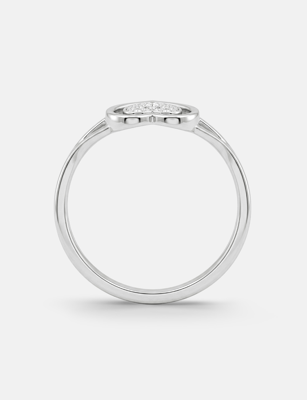 Heart Trellis Lab Grown Diamond Ring 0.07 Cent FG-VVS, White, large, image 4