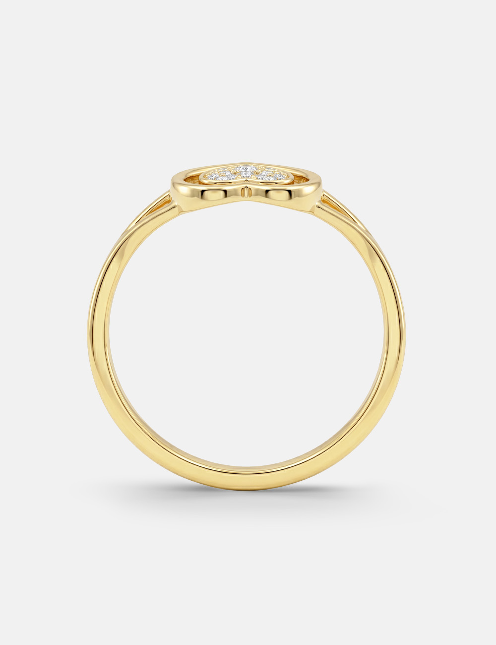 Heart Weave Gold Plated Silver Lab Grown Diamond Ring 0.07 Cent FG-VVS, Gold Plated, large, image 4