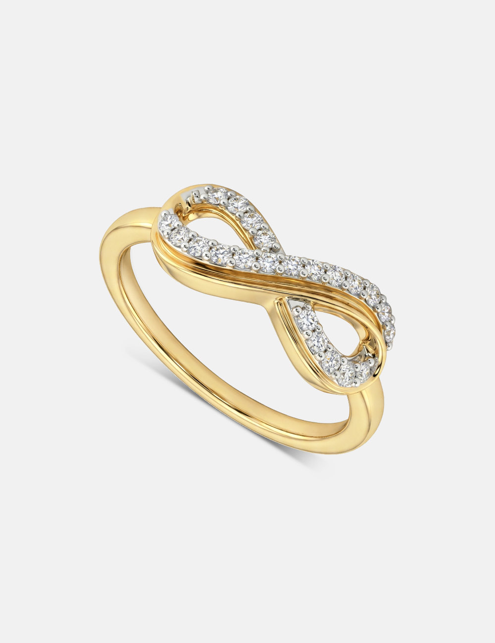 Infinity Knot Gold Plated Silver Lab Grown Diamond Ring 0.16 Cent FG-VVS, Gold Plated, large, image 1