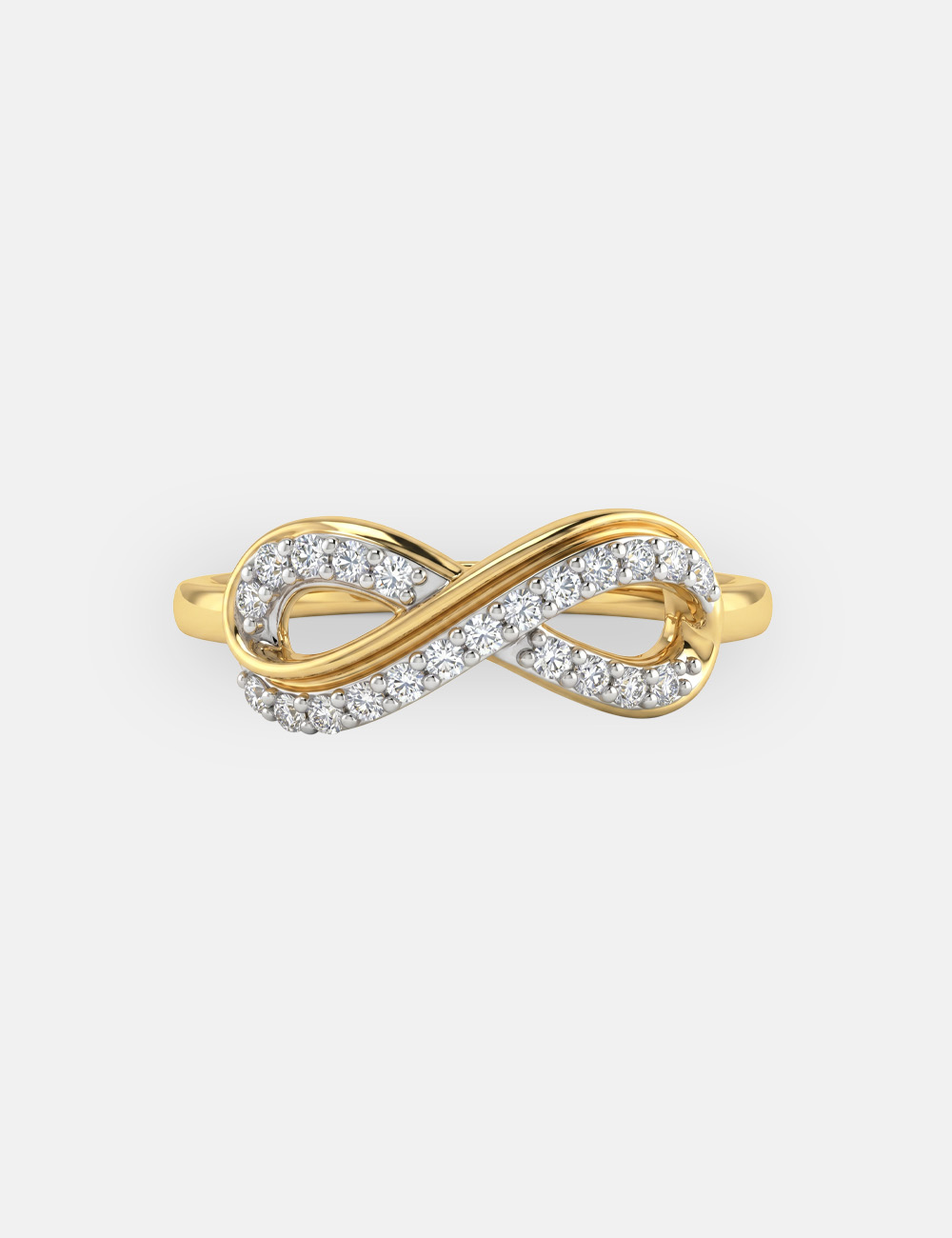 Infinity Knot Gold Plated Silver Lab Grown Diamond Ring 0.16 Cent FG-VVS, Gold Plated, large, image 2