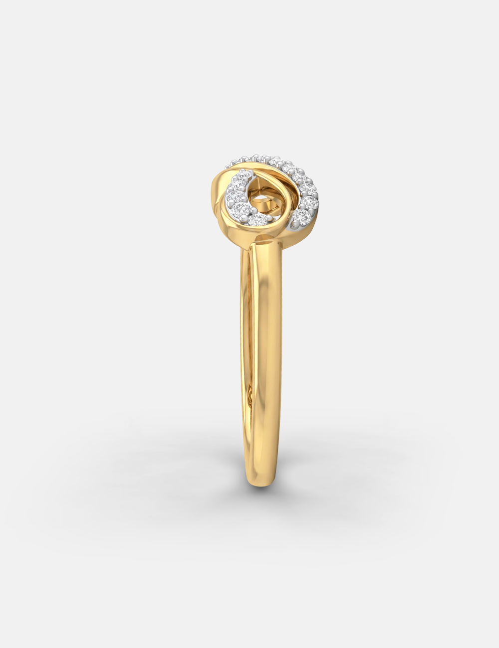 Infinity Knot Gold Plated Silver Lab Grown Diamond Ring 0.16 Cent FG-VVS, Gold Plated, large, image 3