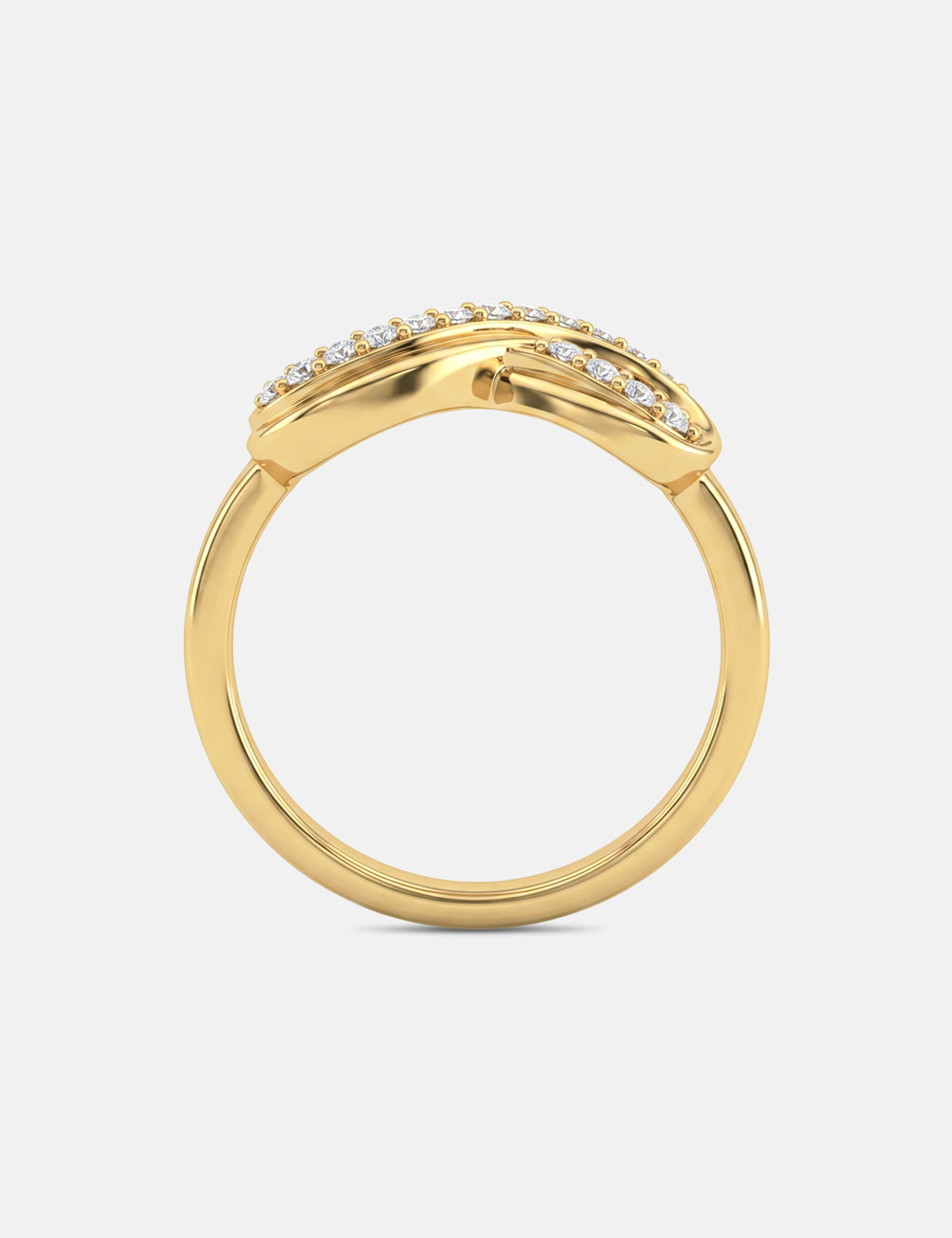 Infinity Knot Gold Plated Silver Lab Grown Diamond Ring 0.16 Cent FG-VVS, Gold Plated, large, image 4