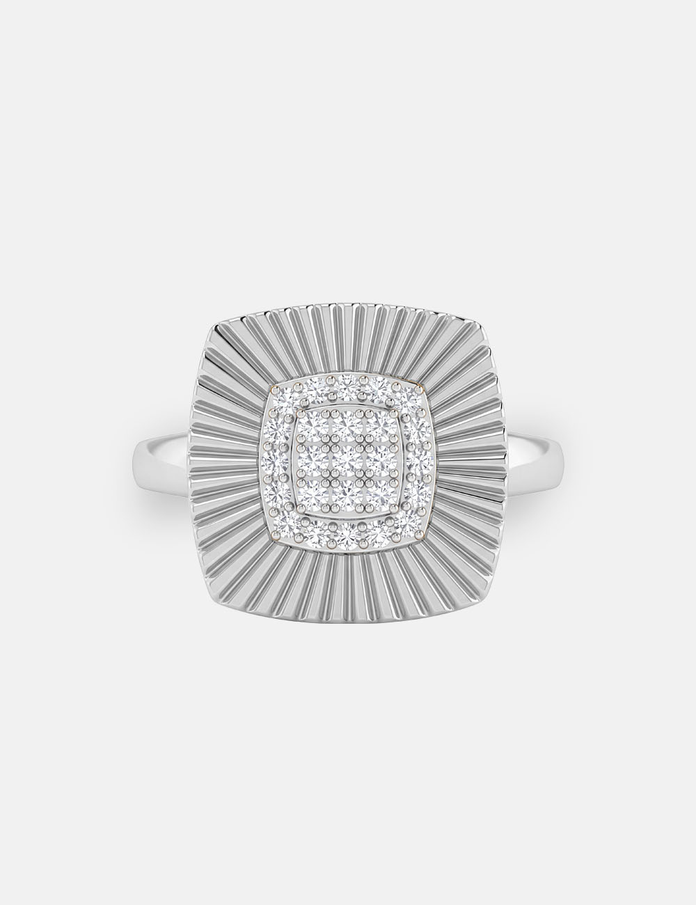 Solstice Silver Lab Grown Diamond Ring 0.19 Cent FG-VVS, White, large, image 2