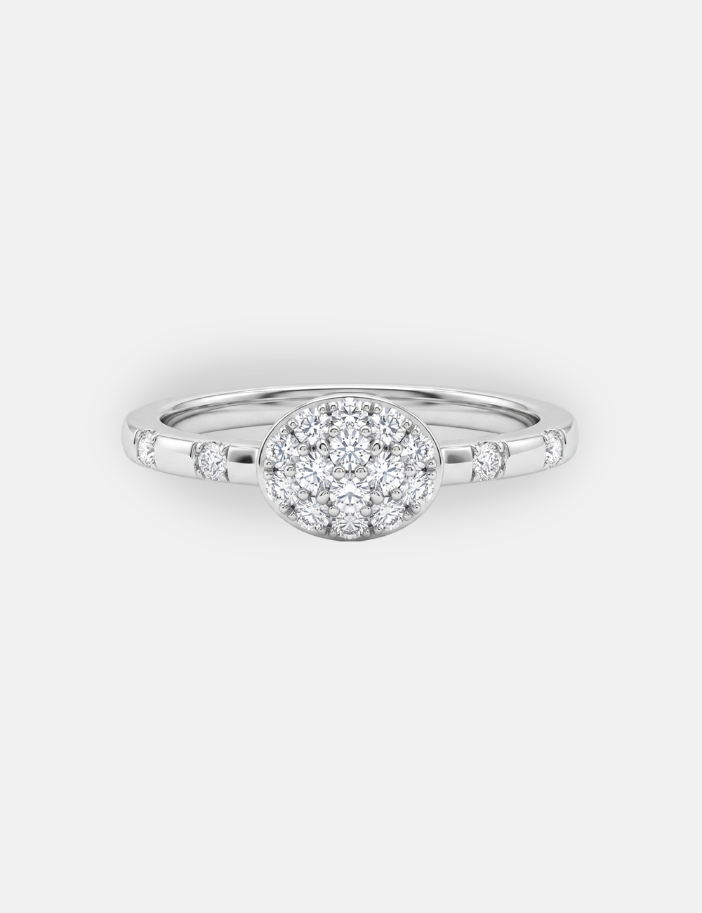 Dotted Trail Silver Lab Grown Diamond Ring 0.22 Cent FG-VVS, White, large, image 2