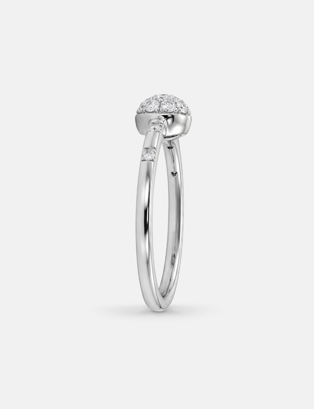 Dotted Trail Silver Lab Grown Diamond Ring 0.22 Cent FG-VVS, White, large, image 3