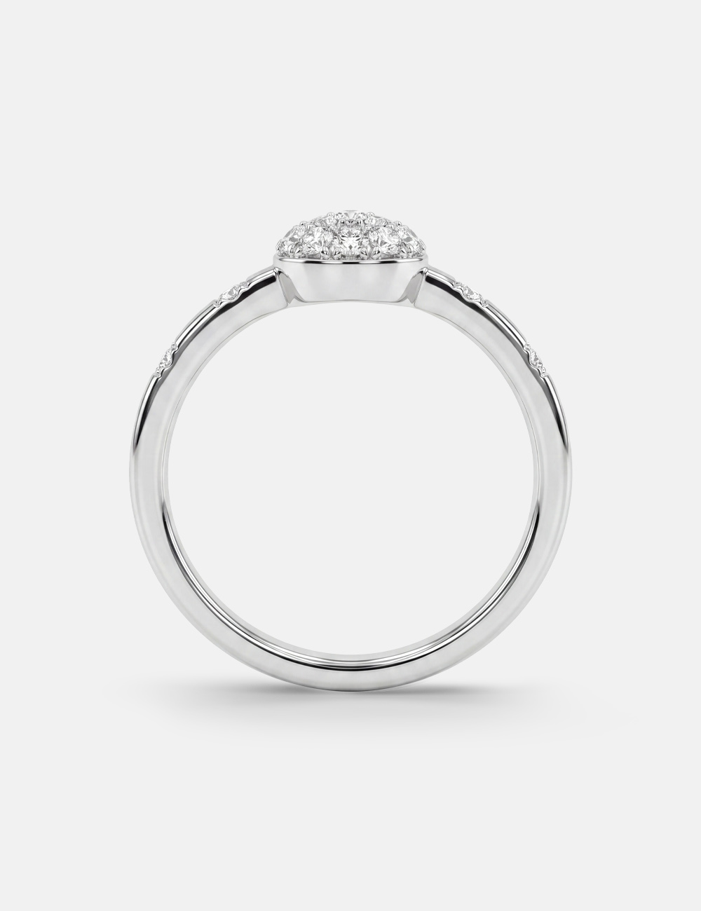 Dotted Trail Silver Lab Grown Diamond Ring 0.22 Cent FG-VVS, White, large, image 4