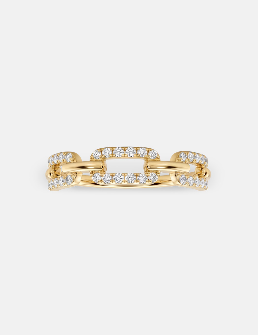 Chain Link Gold Plated Silver Lab Grown Diamond Ring 0.26 Cent FG-VVS, Gold Plated, large, image 2
