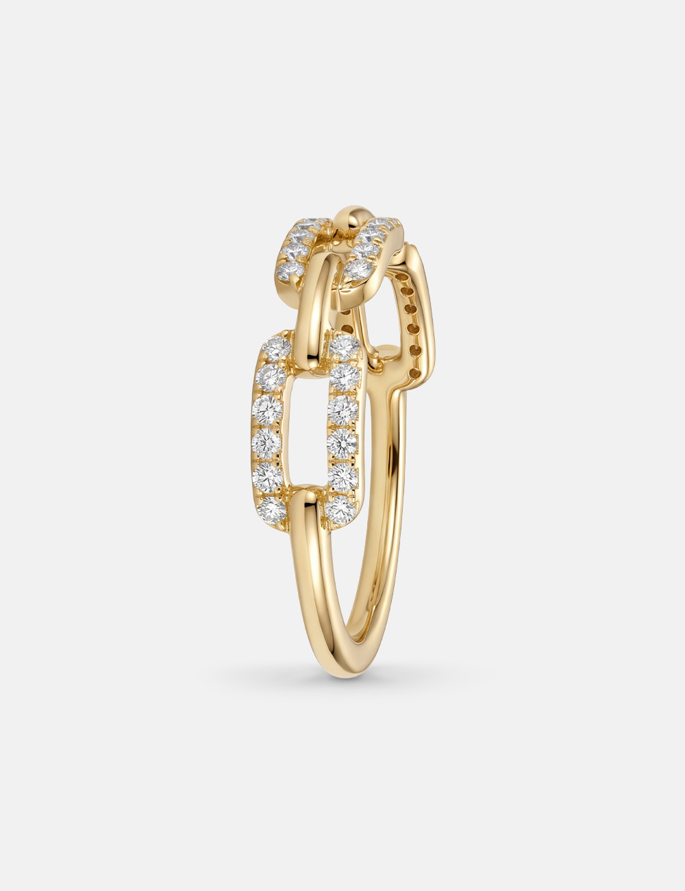 Chain Link Gold Plated Silver Lab Grown Diamond Ring 0.26 Cent FG-VVS, Gold Plated, large, image 3