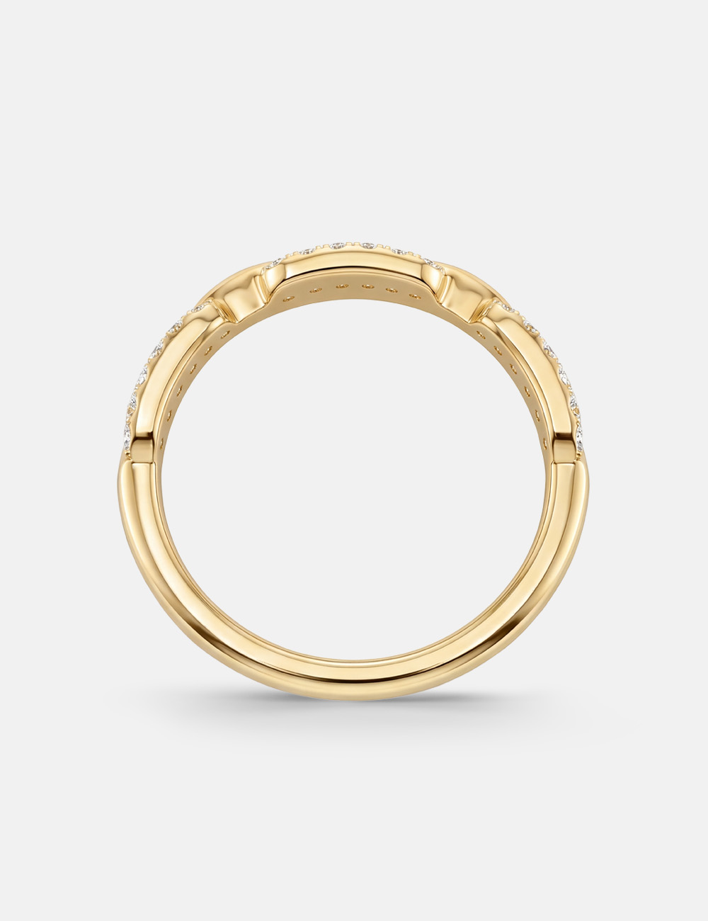 Chain Link Gold Plated Silver Lab Grown Diamond Ring 0.26 Cent FG-VVS, Gold Plated, large, image 4