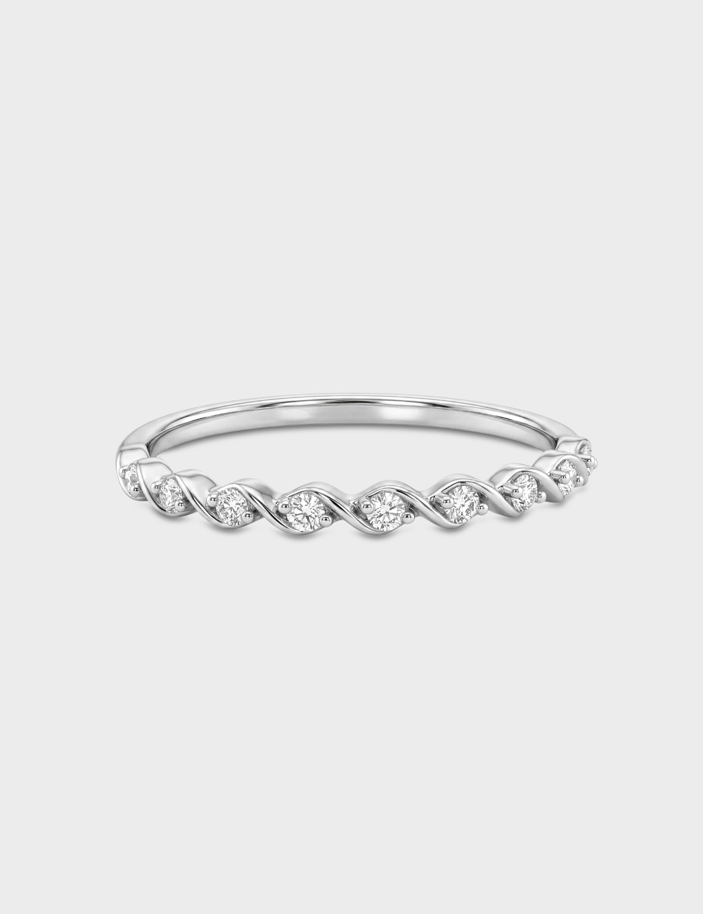 Sway Silver Lab Grown Diamond Ring 7 Cent FG-VVS, White, large, image 2