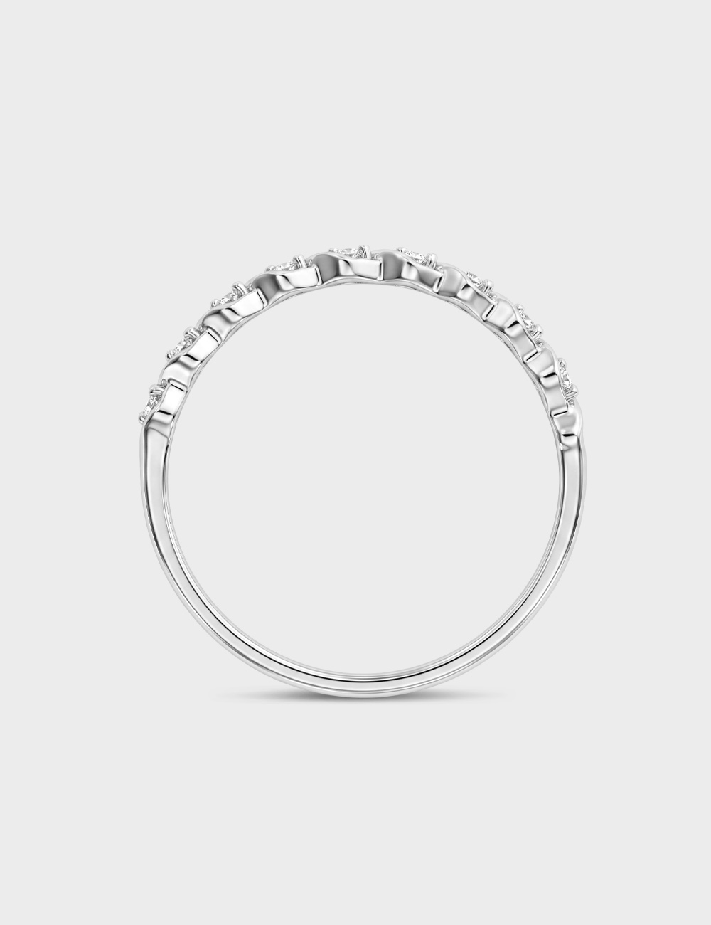 Sway Silver Lab Grown Diamond Ring 7 Cent FG-VVS, White, large, image 4