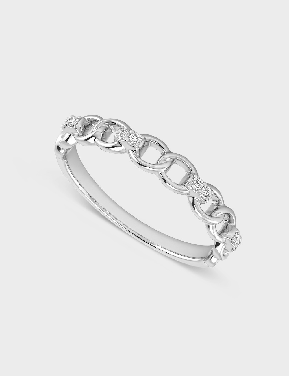 Link Theory Silver Lab Grown Diamond Ring 6 Cent FG-VVS, White, large, image 1
