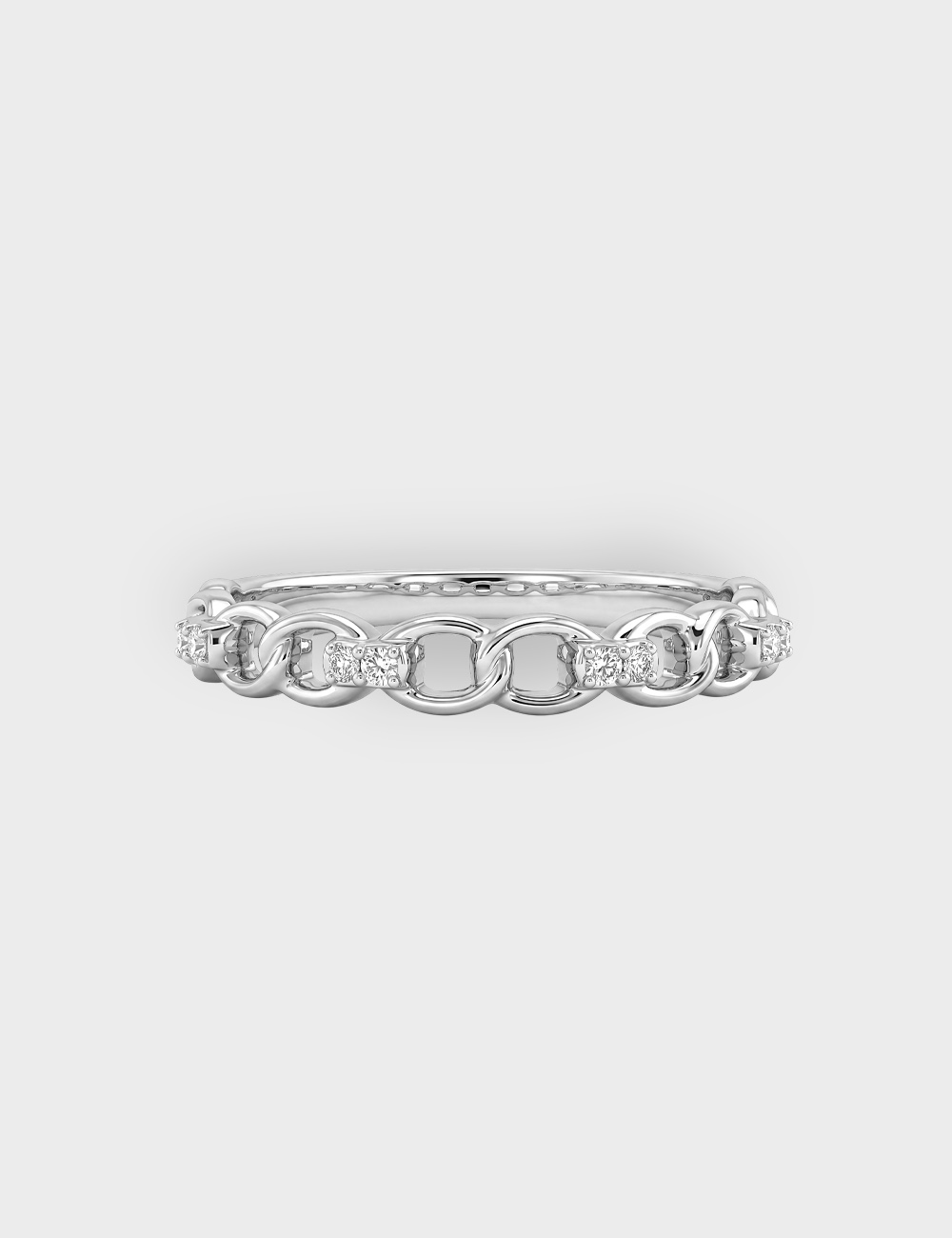 Link Theory Silver Lab Grown Diamond Ring 6 Cent FG-VVS, White, large, image 2