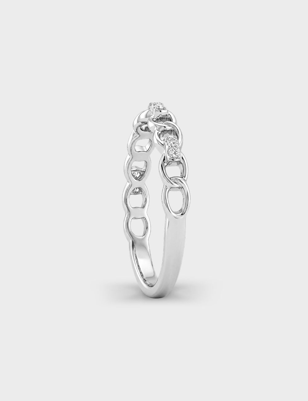 Link Theory Silver Lab Grown Diamond Ring 6 Cent FG-VVS, White, large, image 3
