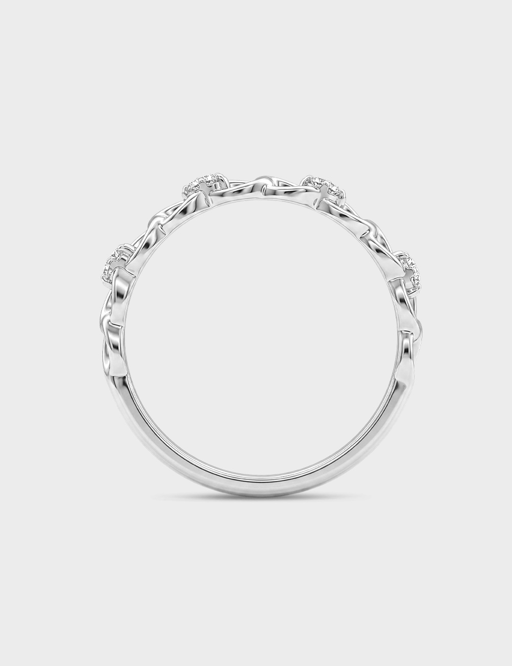 Link Theory Silver Lab Grown Diamond Ring 6 Cent FG-VVS, White, large, image 4