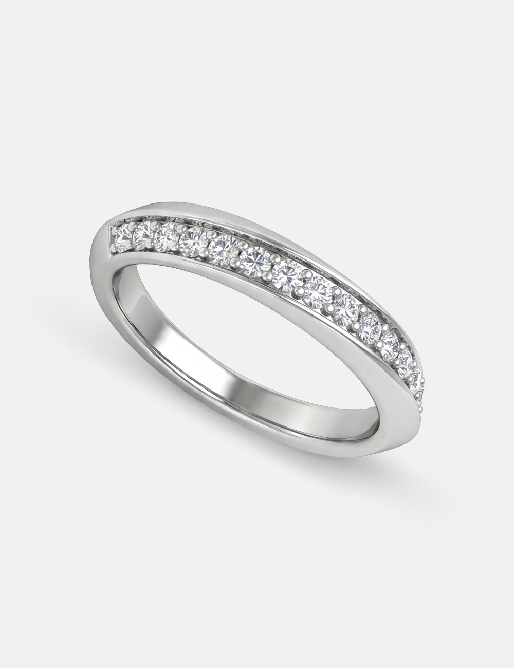 Pav&eacute; Silver Lab Grown Diamond Band 0.27 Cent FG-VVS, White, large, image 1