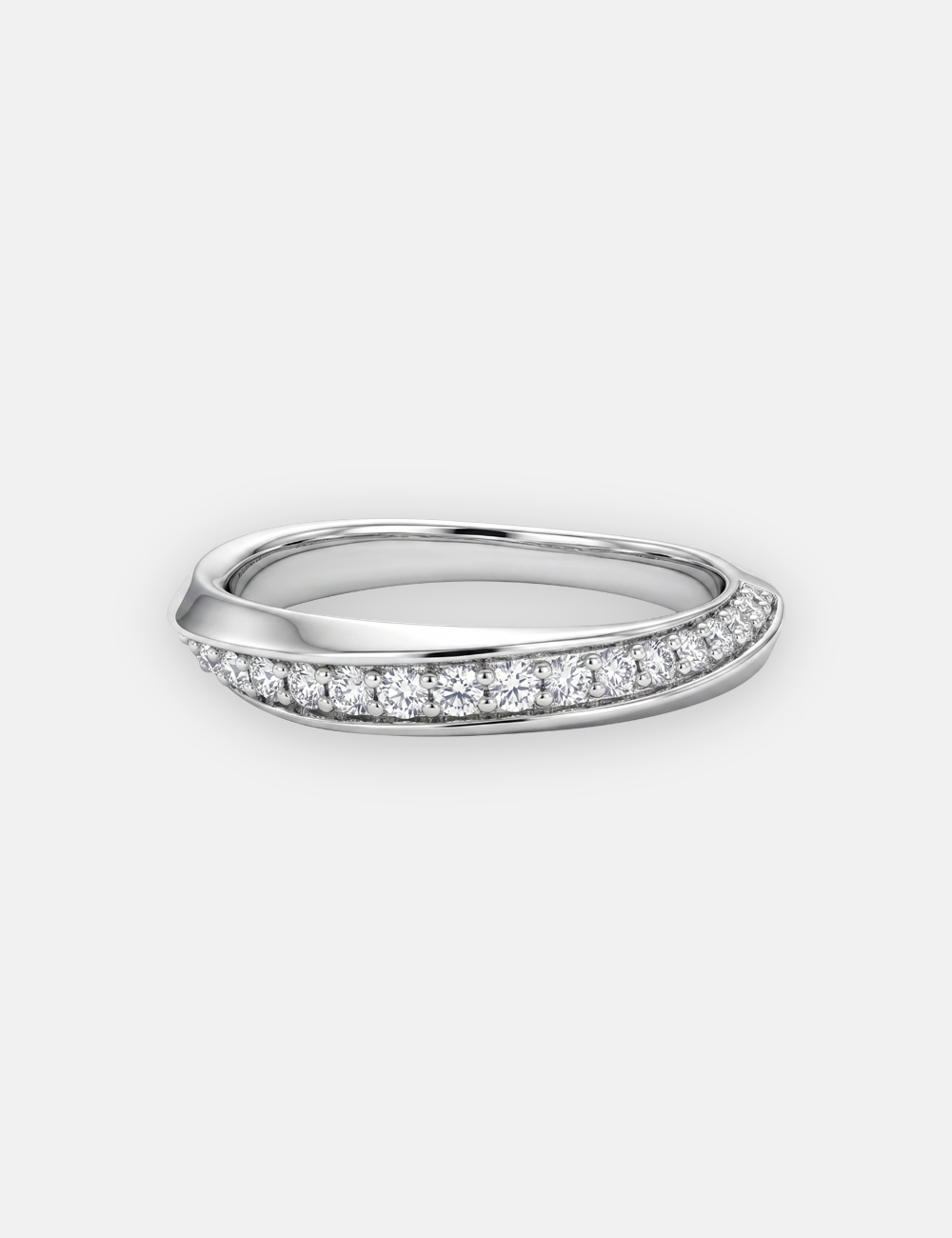 Pav&eacute; Silver Lab Grown Diamond Band 0.27 Cent FG-VVS, White, large, image 2