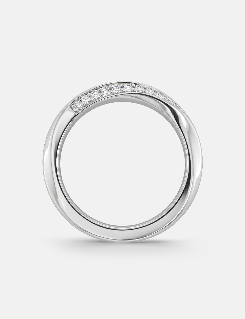Pav&eacute; Silver Lab Grown Diamond Band 0.27 Cent FG-VVS, White, large, image 4