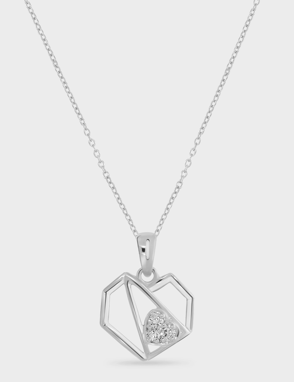 Angle & Aura Diamond Pendant 0.14 cent FG-VVS, White, large, image 1