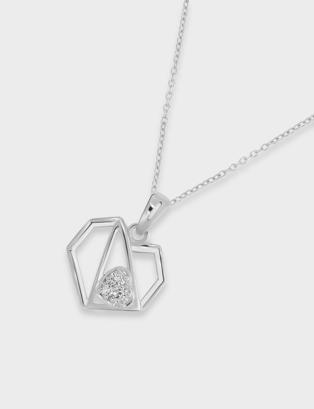 Angle & Aura Diamond Pendant 0.14 cent FG-VVS, White, large, image 2