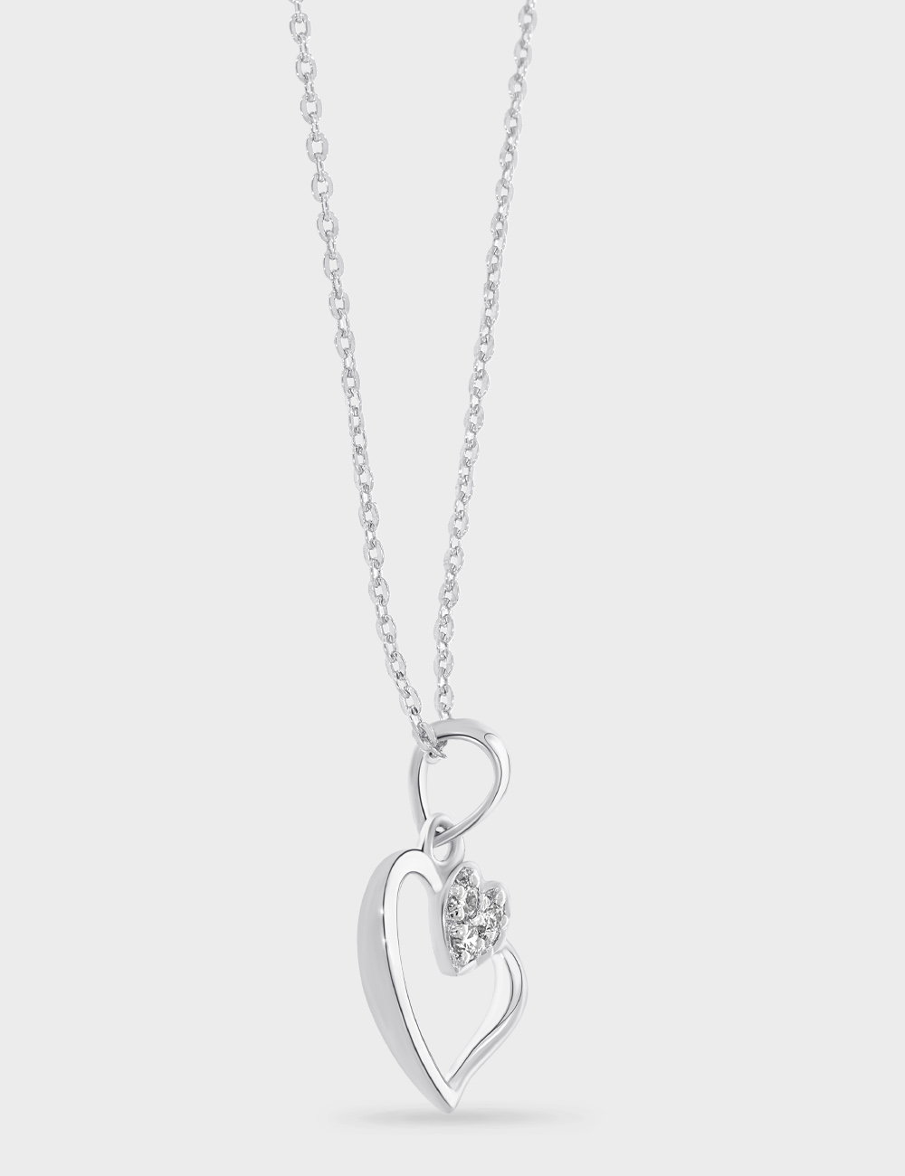 Heart Gleam Diamond Pendant 0.11 cent FG-VVS, White, large, image 3