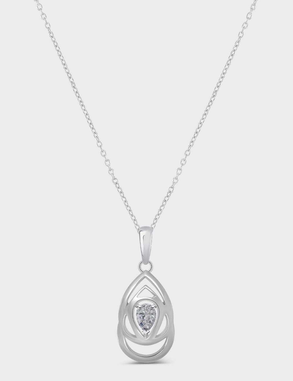 Solenne Silver Lab Grown Diamond Pendant 27 Cent FG-VVS, White, large, image 1
