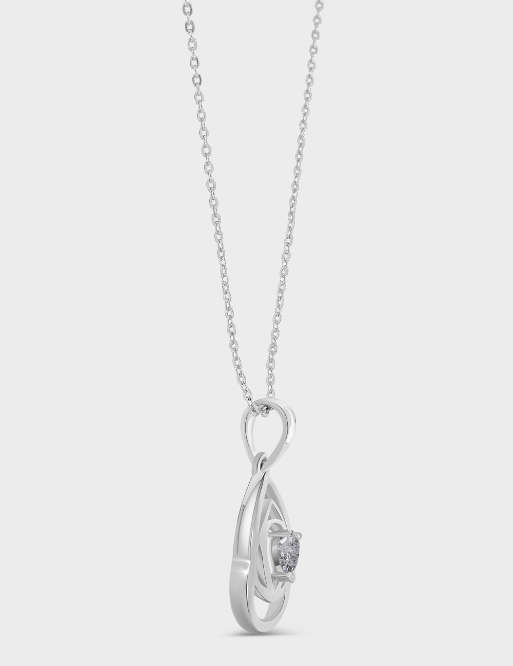 Solenne Silver Lab Grown Diamond Pendant 27 Cent FG-VVS, White, large, image 2