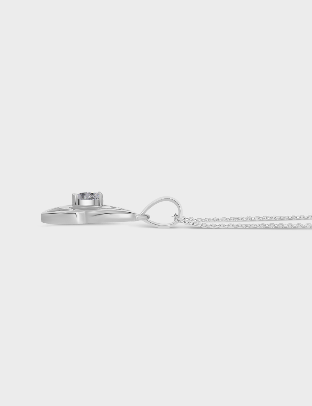Solenne Silver Lab Grown Diamond Pendant 27 Cent FG-VVS, White, large, image 3