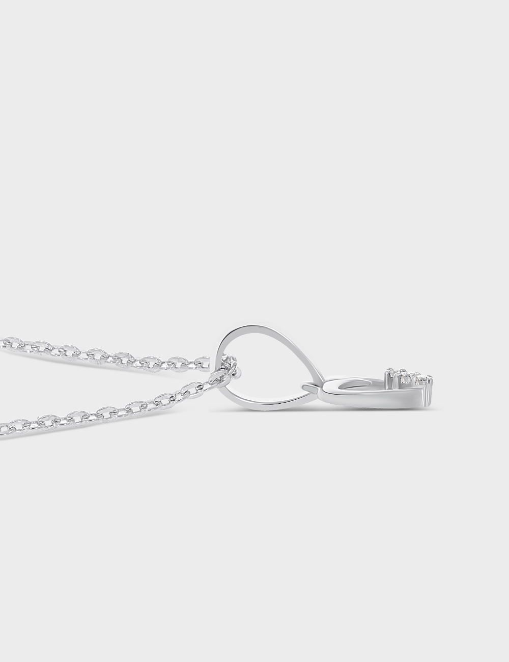 Drifted Heart Diamond Pendant 0.05 Cent FG-VVS, White, large, image 3