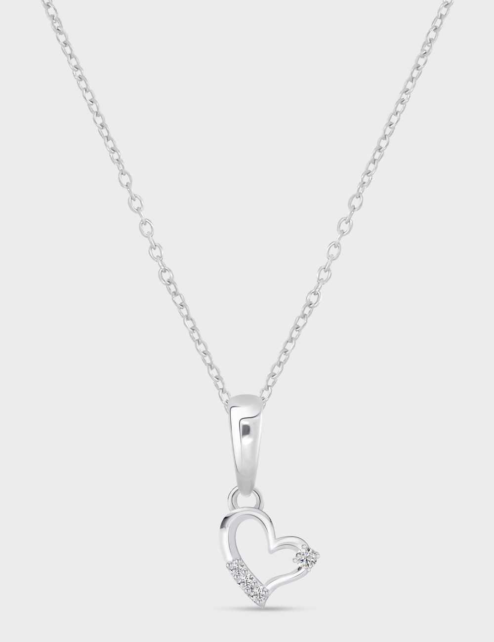 Dancing Heart Diamond Pendant 0.05 Cent FG-VVS, White, large, image 1
