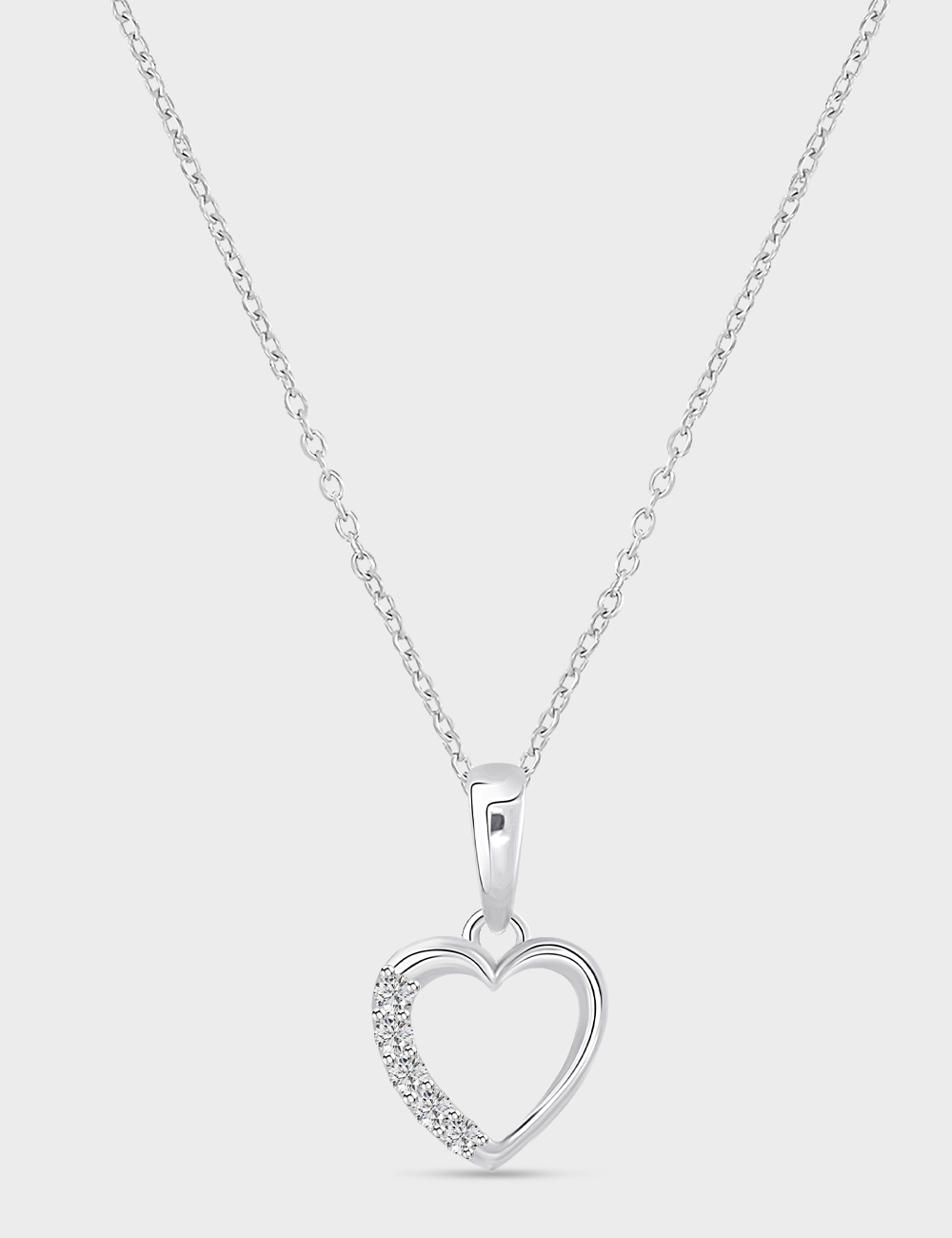 Half-Glow Diamond Pendant 0.1 Cent FG-VVS, White, large, image 1