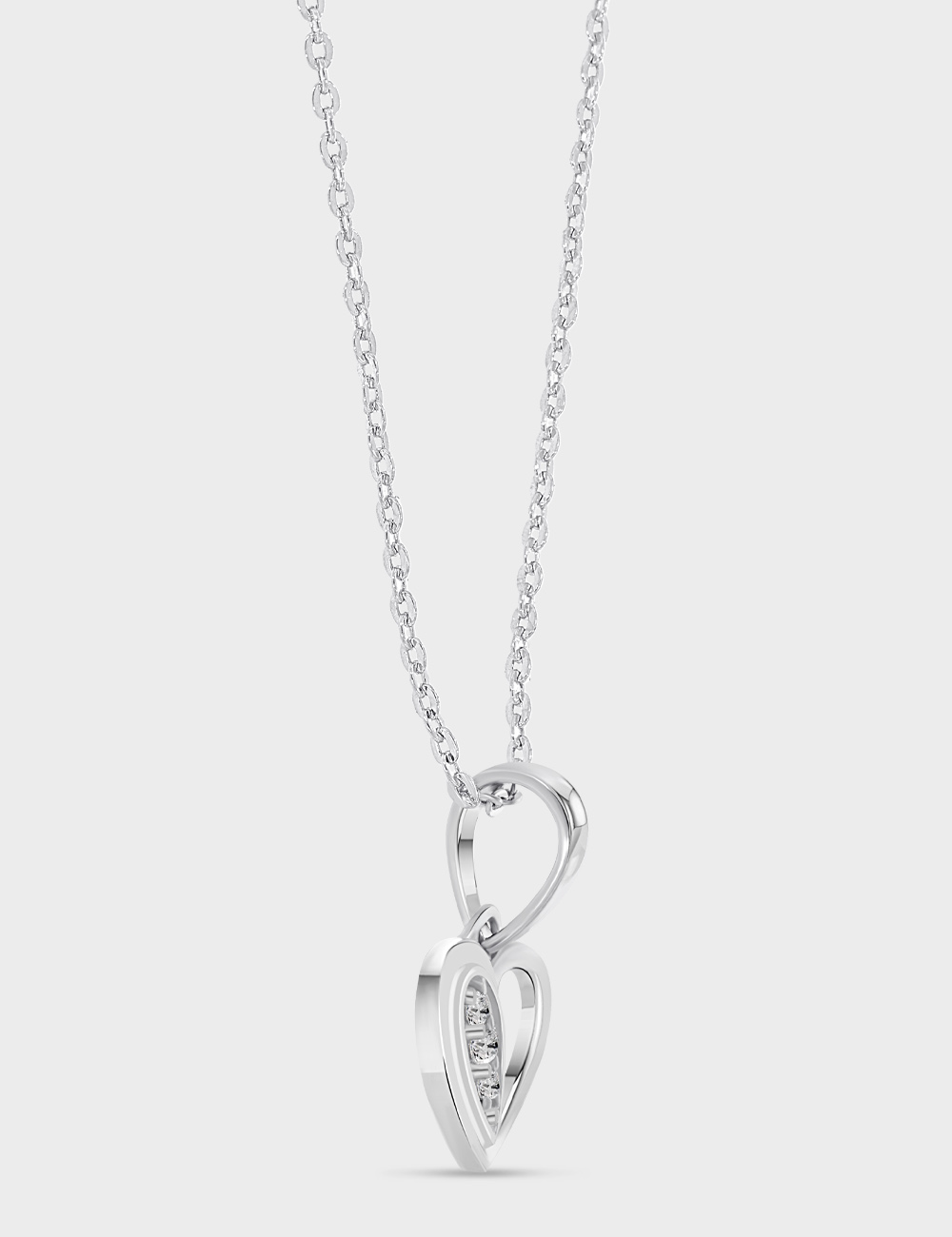 Split Love Diamond Pendant 0.06 Cent FG-VVS, White, large, image 2