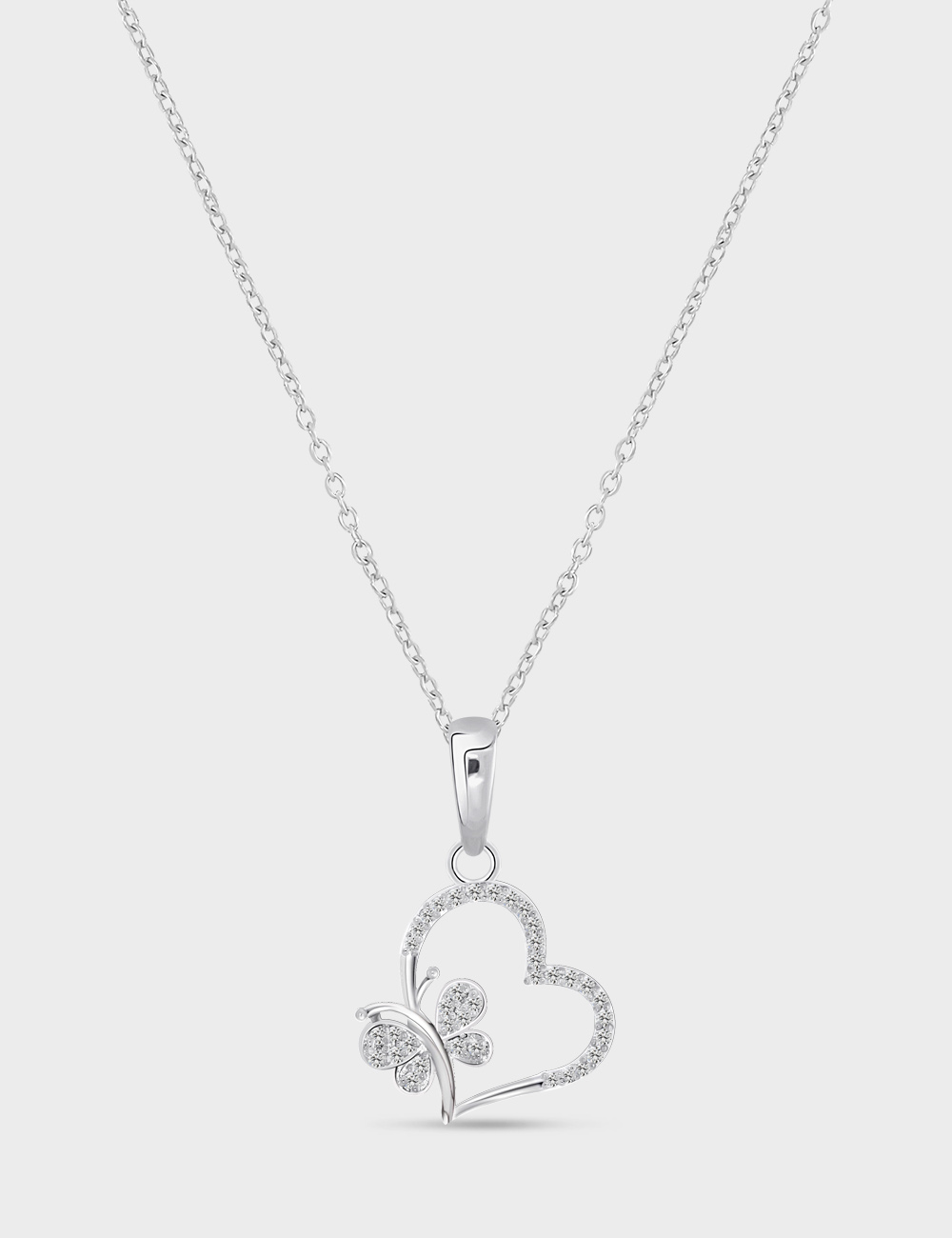 Social Butterfly Diamond Pendant 0.14 Cent FG-VVS, White, large, image 1