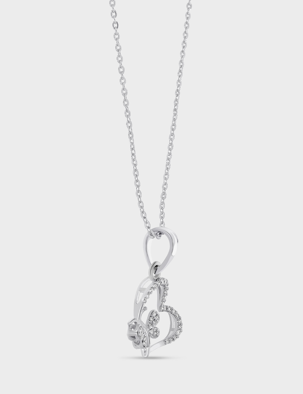 Social Butterfly Diamond Pendant 0.14 Cent FG-VVS, White, large, image 2
