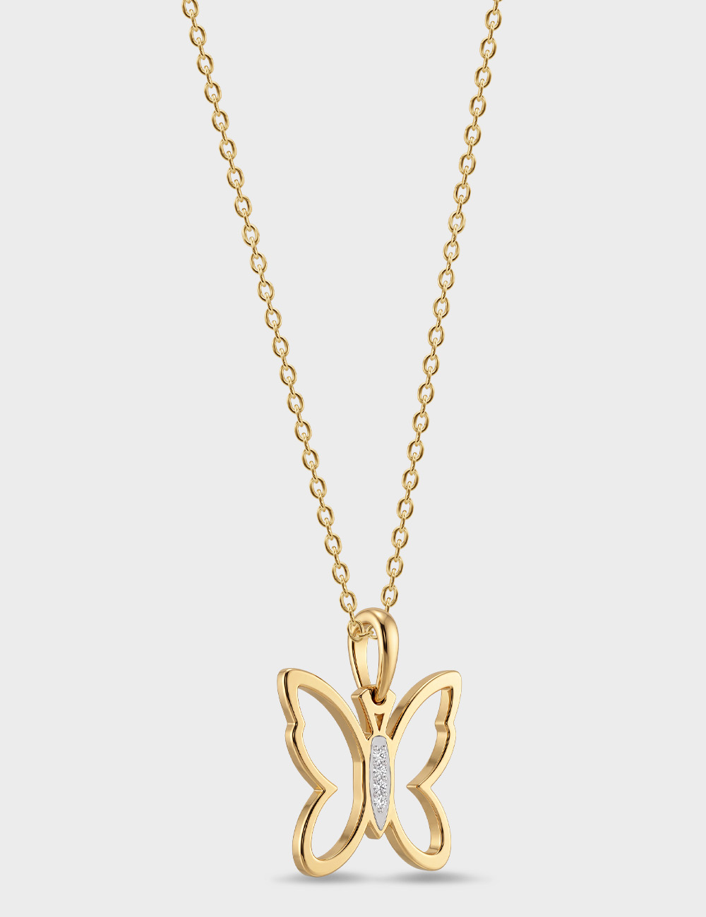 Flutter Gold Plated Silver Lab Grown Diamond Pendant 1 Cent FG-VVS, Gold Plated, large, image 2