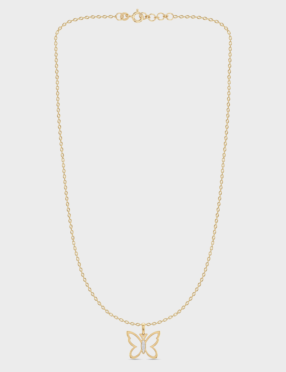 Flutter Gold Plated Silver Lab Grown Diamond Pendant 1 Cent FG-VVS, Gold Plated, large, image 3