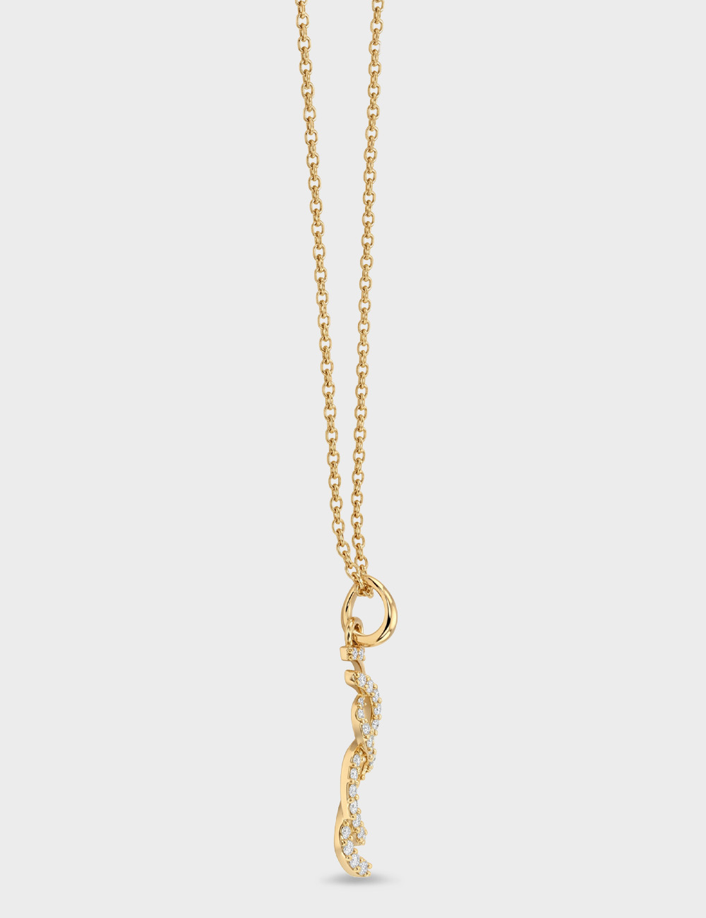 Script Gold Plated Silver Lab Grown Diamond Pendant 0.24 Cent FG-VVS, Gold Plated, large, image 3