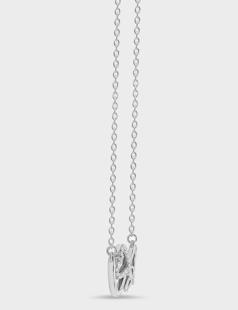 Infinite Love Silver Lab Grown Diamond Pendant 0.07 Cent FG-VVS, White, large, image 3