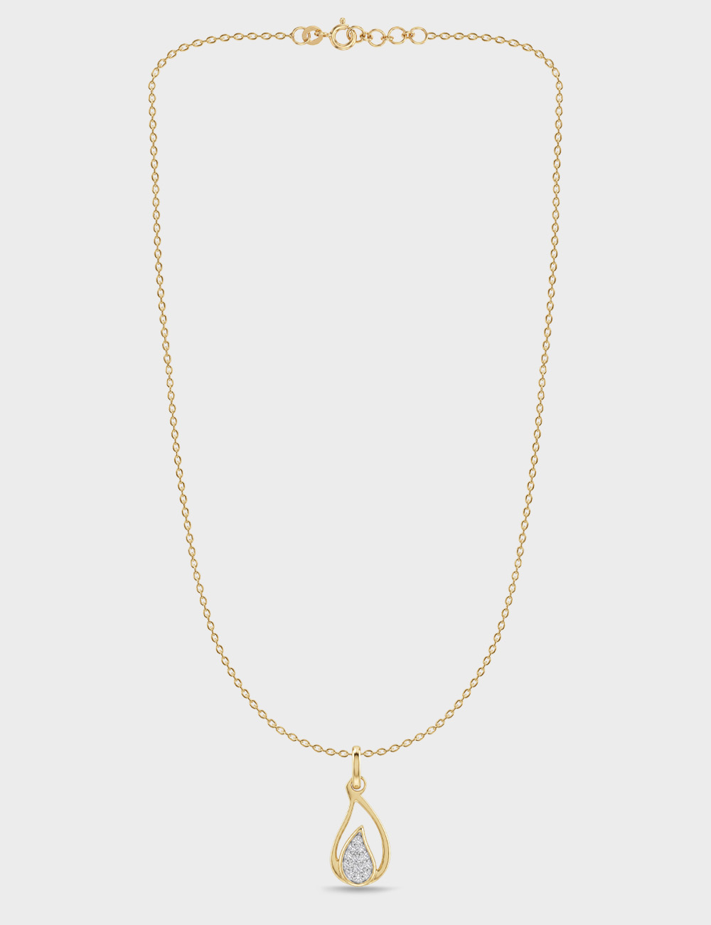 Teardrop Trail Gold Plated Silver Lab Grown Diamond Pendant 6 Cent FG-VVS, Gold Plated, large, image 3