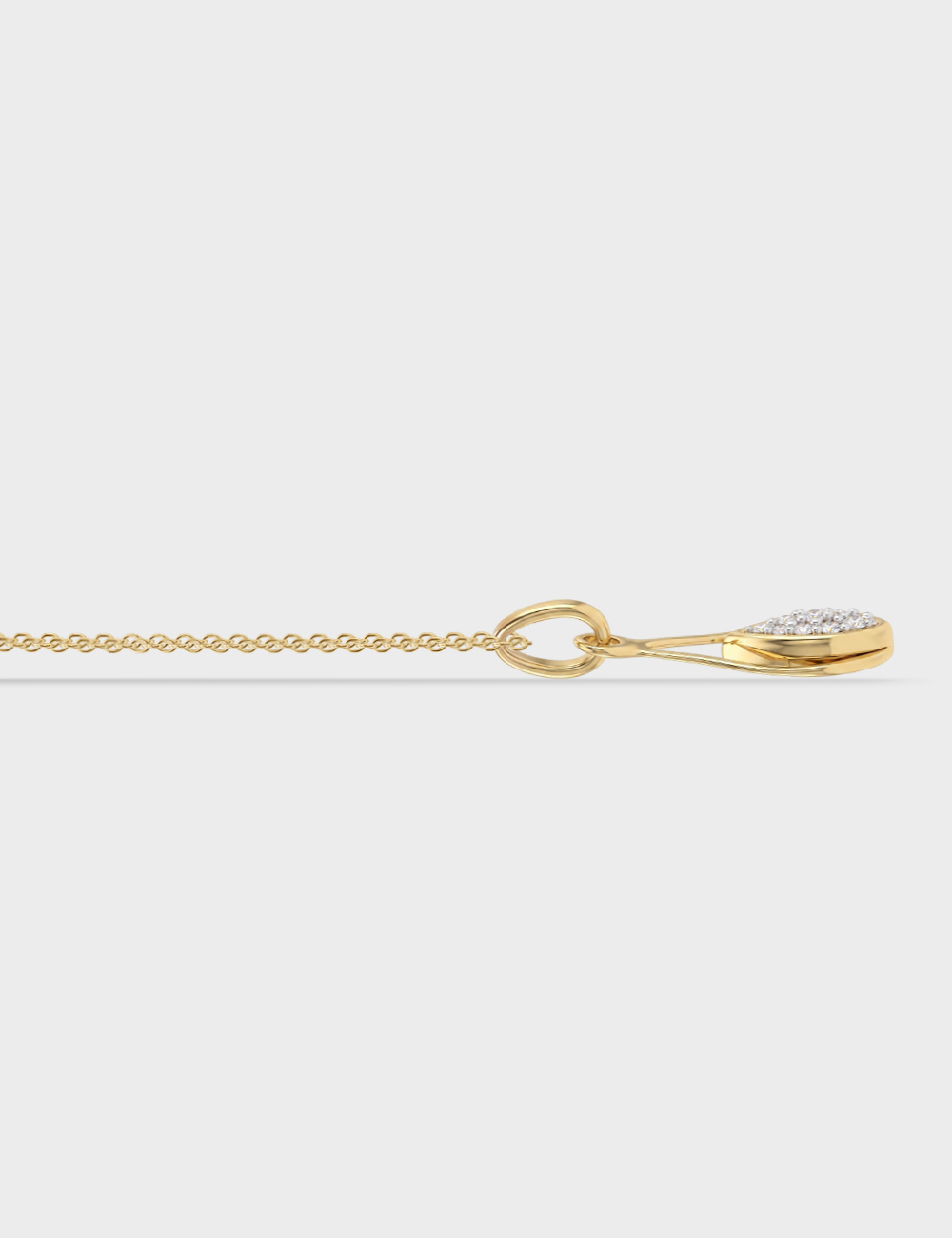 Teardrop Trail Gold Plated Silver Lab Grown Diamond Pendant 6 Cent FG-VVS, Gold Plated, large, image 4