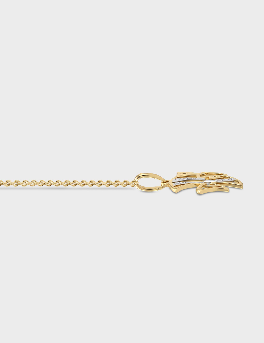 Angel Fish Gold Plated Silver Lab Grown Diamond Pendant 3 Cent FG-VVS, Gold Plated, large, image 4