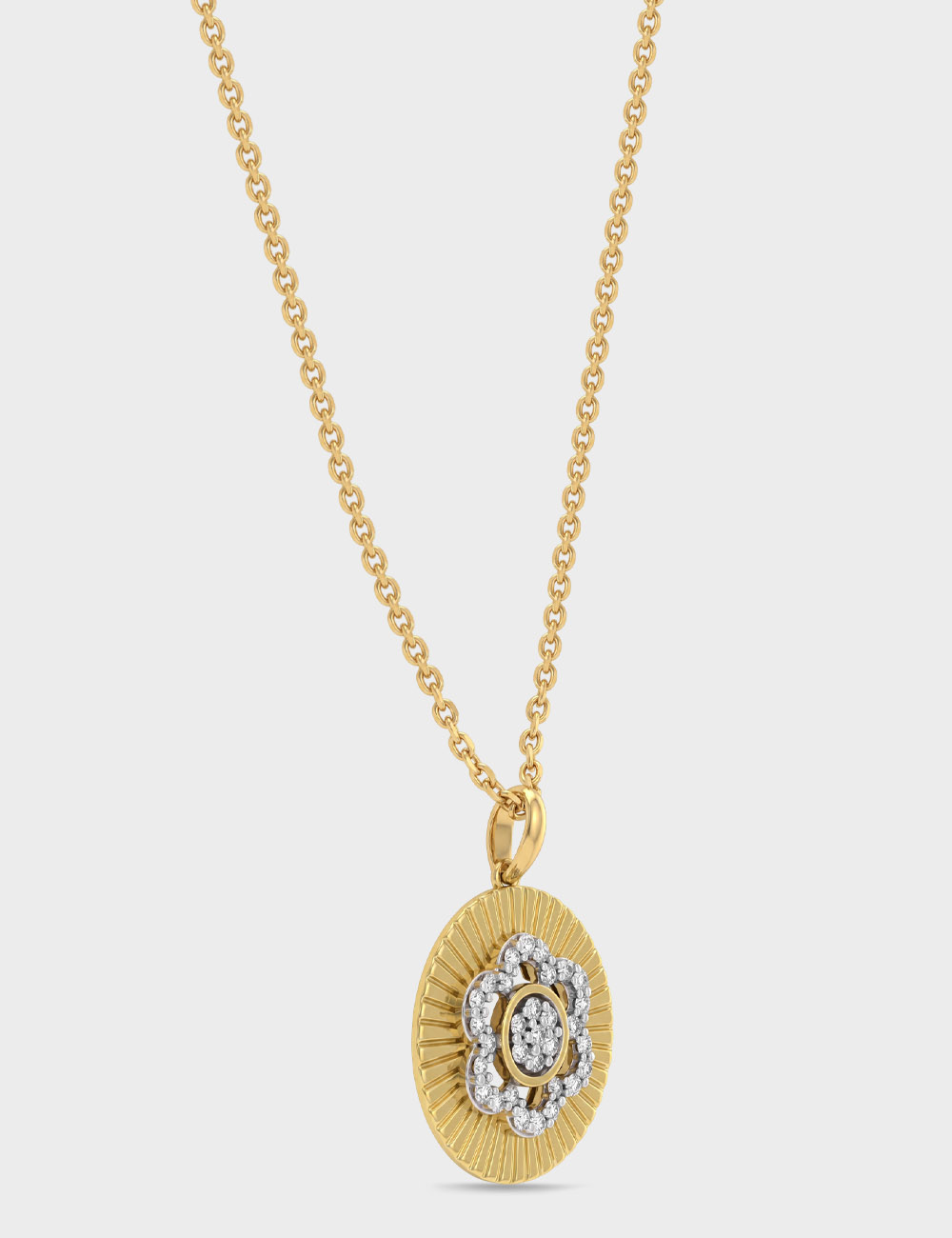Sunkissed Bloom Gold Plated Silver Lab Grown Diamond Pendant 25 Cent FG-VVS, Gold Plated, large, image 2