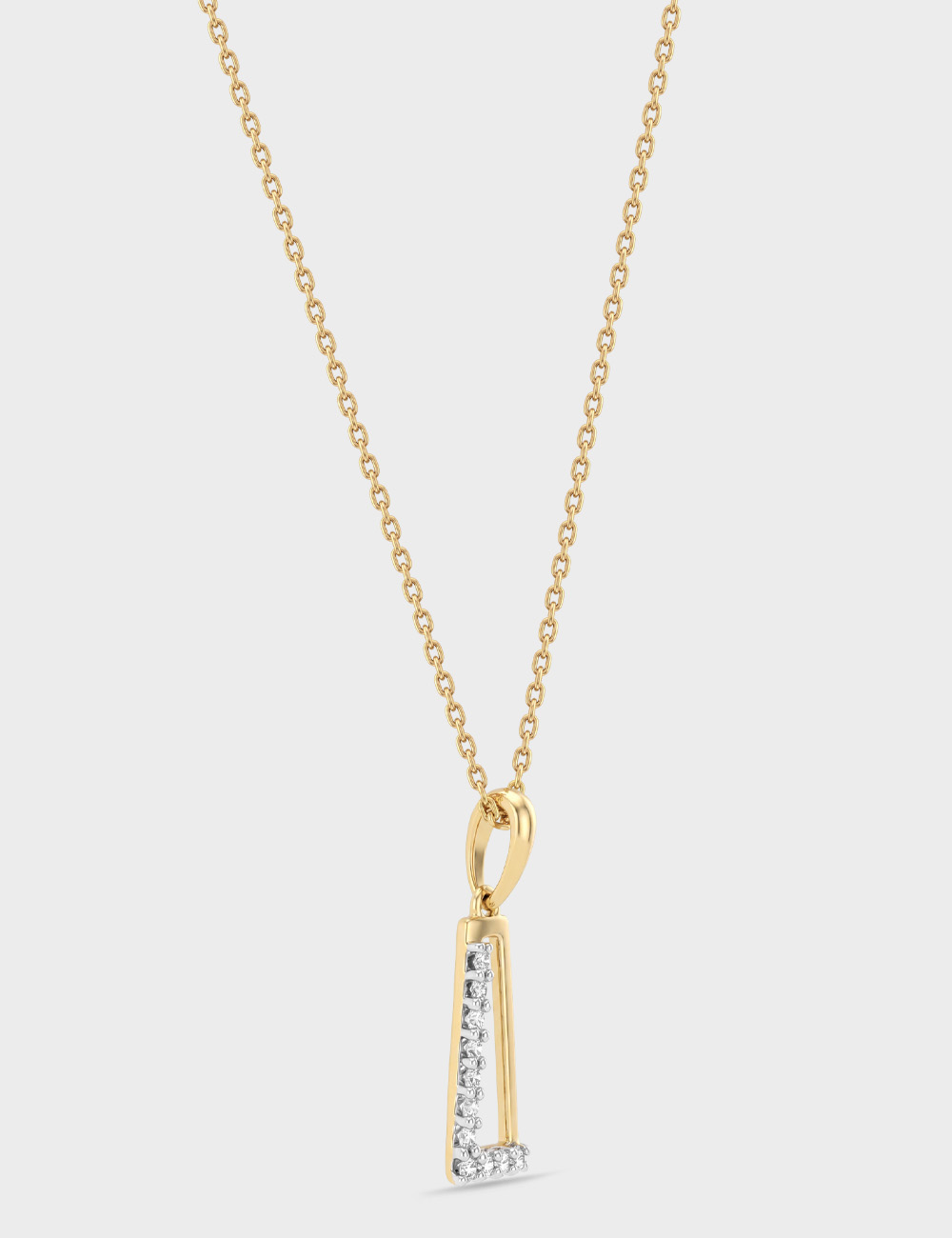 Asymmetric Line Gold Plated Silver Lab Grown Diamond Pendant 11 Cent FG-VVS, Gold Plated, large, image 2