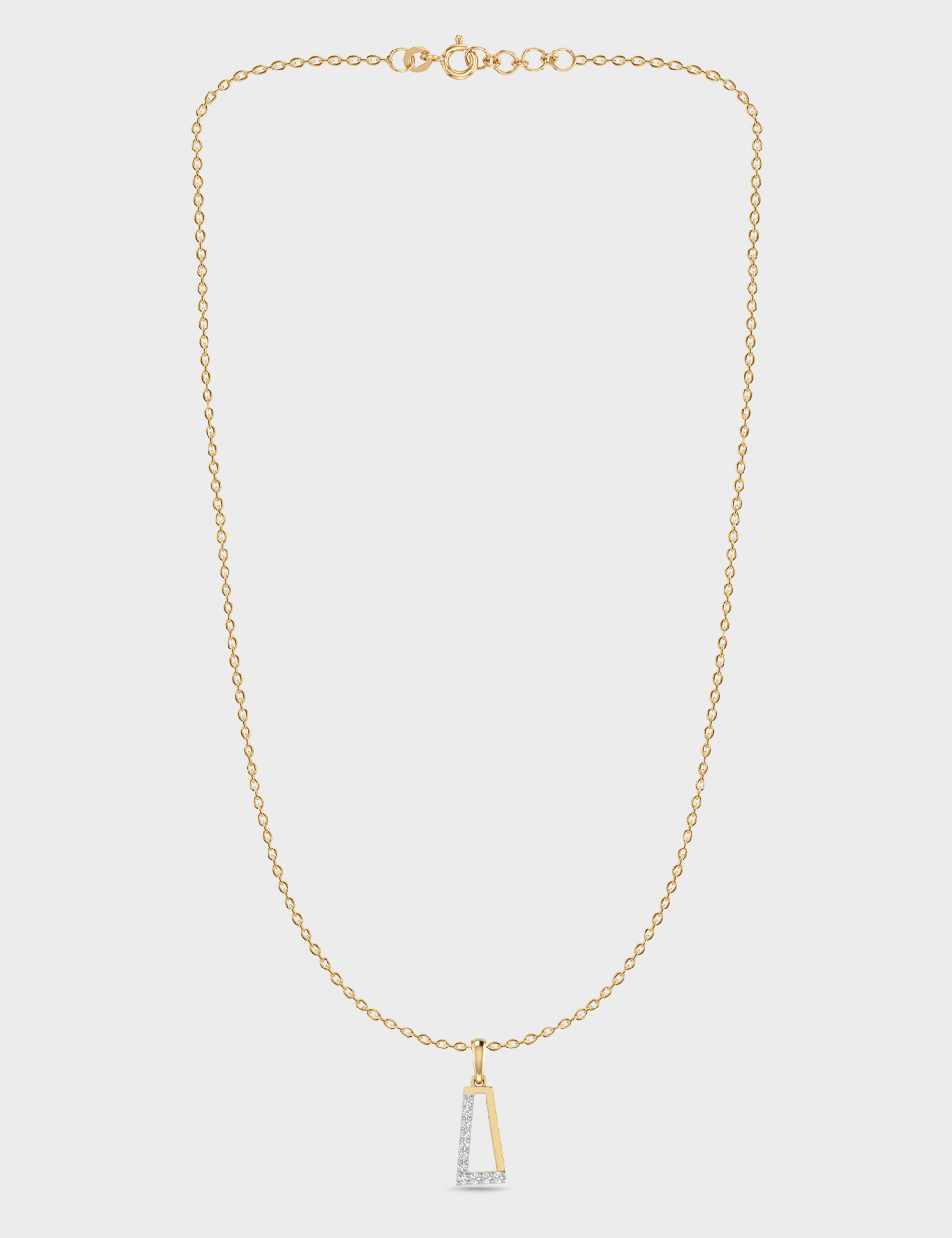 Asymmetric Line Gold Plated Silver Lab Grown Diamond Pendant 11 Cent FG-VVS, Gold Plated, large, image 3