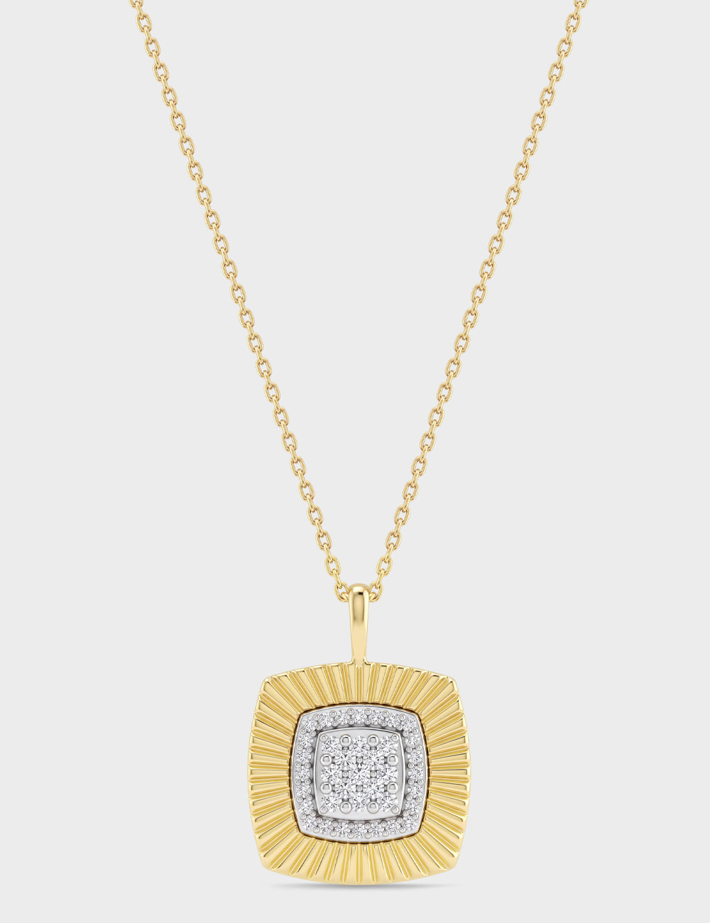 Daylight Gold Plated Silver Lab Grown Diamond Pendant 34 Cent FG-VVS, Gold Plated, large, image 1