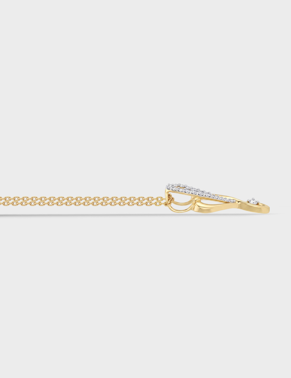 Auspicious Curl Gold Plated Silver Lab Grown Diamond Pendant 15 Cent FG-VVS, Gold Plated, large, image 4