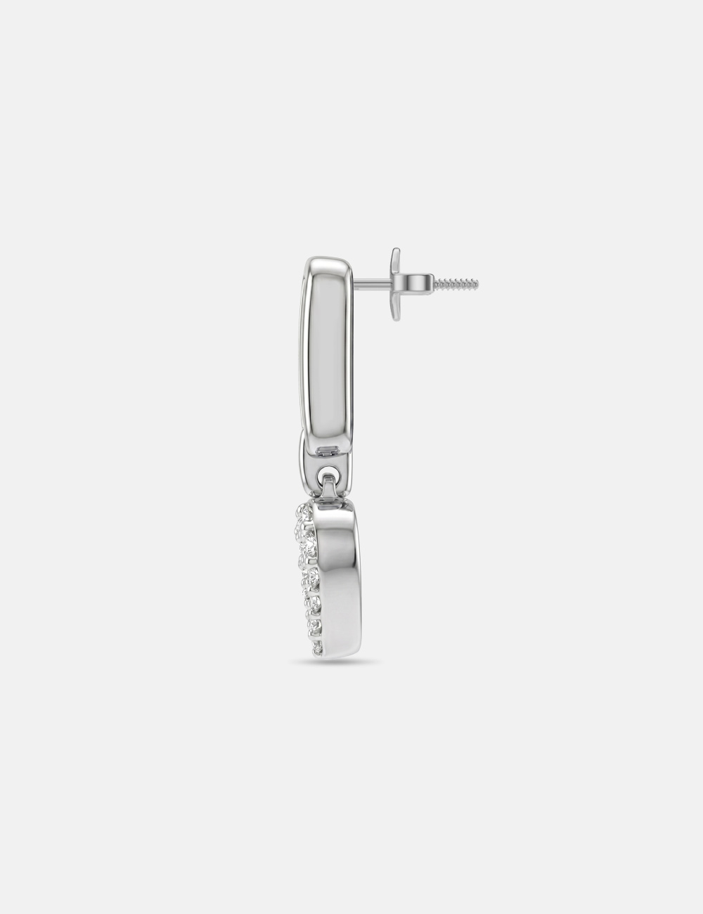 Linked Heart Silver Lab Grown Diamond Drops 0.22 Cent FG-VVS, White, large, image 3