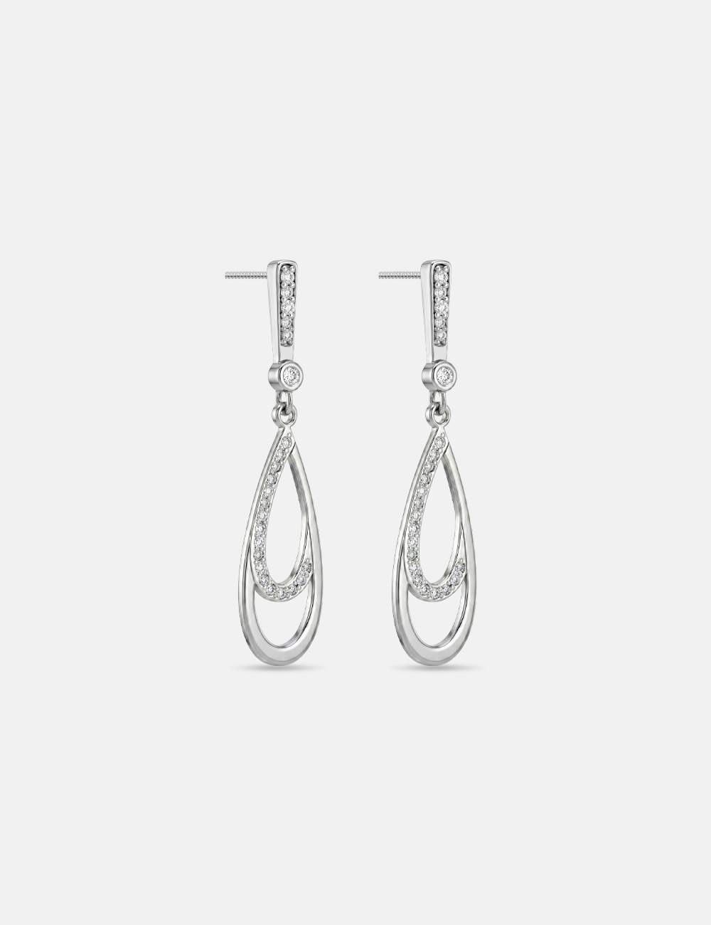 Curvette Silver Lab Grown Diamond Drops 0.14 Cent FG-VVS, White, large, image 2